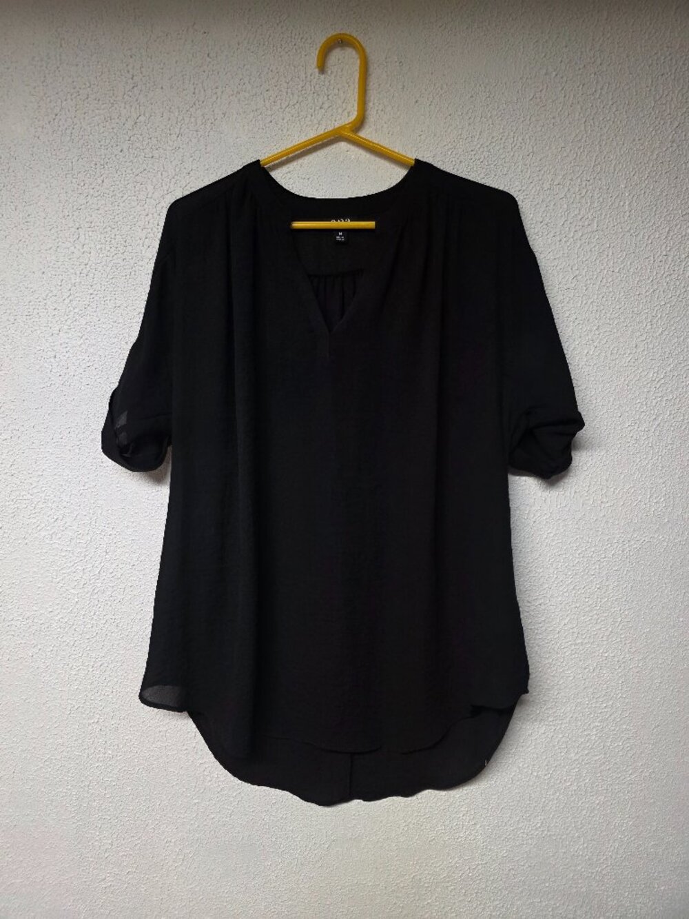 Womans Black V Neck Blouse by a.n.a. Size Medium